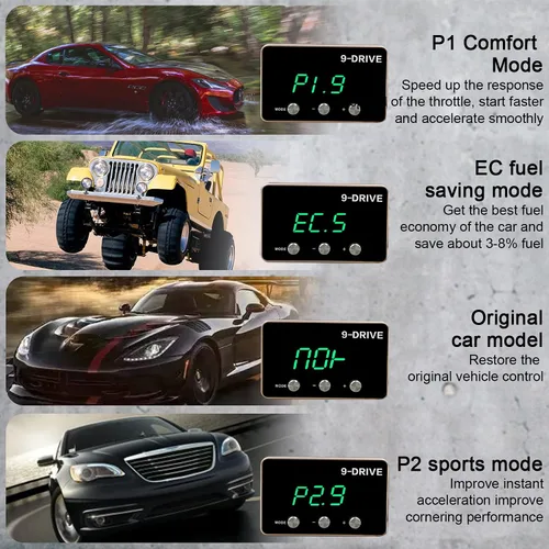 Miniatura 5 de Controlador de respuesta del acelerador, controlador de acelerador de 9 unidades, acelerador de pedal electrónico inteligente de carreras para JEEP