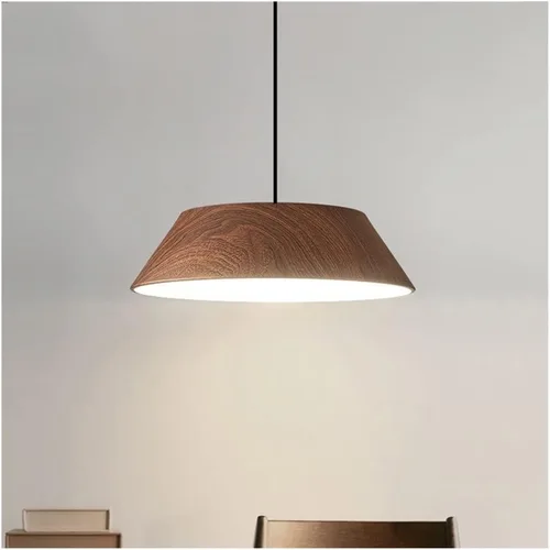 Miniatura 8 de Moderna lámpara colgante LED de madera retro de granja, lámpara de suspensión ajustable rústica antigua para comedor, isla de cocina, cerca