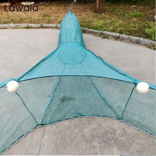 Miniatura 3 de Lawaia Redes de camarones para trampa de peces de camarón, trampa portátil de cangrejos plegable, red de pesca de pececillos, red de arrastre