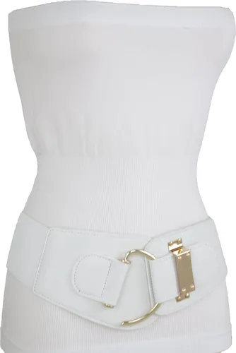 Miniatura 97 de TFJ - Cinturón ancho de moda para mujer, cintura alta, hebilla de gancho de metal dorado, talla XS, S, M, L, XL