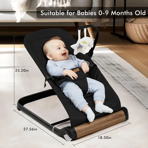 Miniatura 7 de Silla Saltarina para Bebé - Soporte Cómodo para los Momentos de Felicidad de tu Pequeño (Normal, Negro)