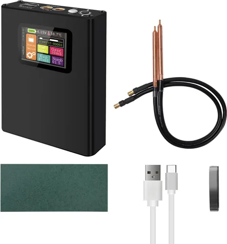 Soldador por Puntos, Docreate Soldador por Puntos Portátil Ajustable de 30 Niveles con Pantalla LCD, Máquina de Soldadura por Puntos Mini Portátil
