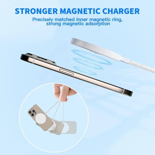 Miniatura 5 de Cargador inalámbrico magnético de 25 W para iPhone 17 y 16 de carga rápida [certificado Apple MFi] Carga magnética de 6 pies, adaptador USB-C de 35