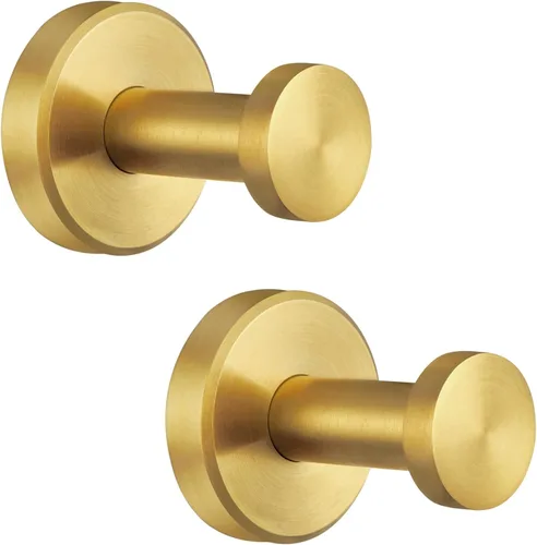 Miniatura 14 de APLusee Gancho para toallas de baño negro mate para baño, paquete de 2 ganchos de acero inoxidable, perchas de pared resistentes montadas en la pared