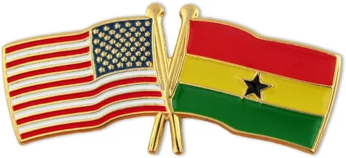 Miniatura 120 de PinMart Pin de solapa esmaltado con bandera de la amistad cruzada de Estados Unidos y el mundo