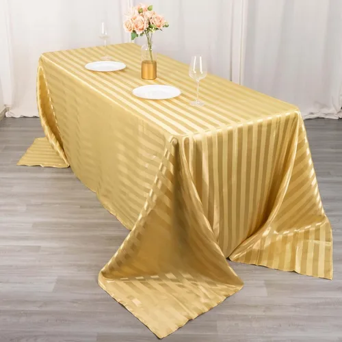 Miniatura 3 de Efavormart - Mantel redondo de satén a rayas blancas y negras de 120 pulgadas sin costuras para decoración de bodas, fiestas, eventos