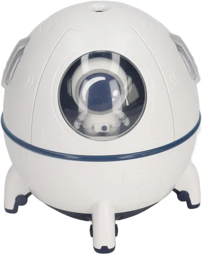Humidificador de cápsula espacial, 7.4 fl oz USB ultrasónico humidificador de niebla de aire frío 7 colores de luz, lindo mini humidificador