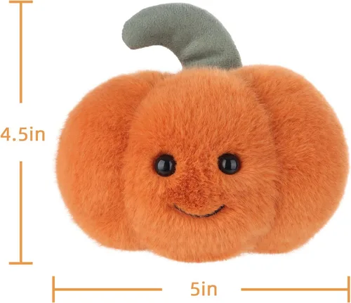 Miniatura 8 de Apricot Lamb Juguetes de verduras, peluches de calabaza fresca, animal de peluche suave, perfecto para niños (calabaza naranja, 4.5 pulgadas)
