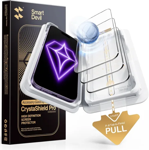 SMARTDEVIL Corning™ Protector de pantalla accesorio para iPhone 17 - Diseño de alineación OnePress, vidrio templado reforzado 10H con precisión