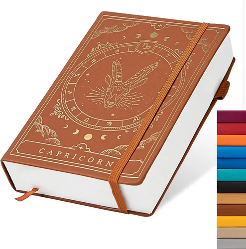Miniatura 8 de TIEFOSSI - Cuaderno de bolsillo con tapa dura punteado A5, papel de escritura de 100 g/m² de 400 páginas, cuaderno organizador para mujeres, Acuario