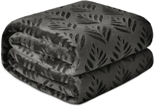 Miniatura 13 de Exclusivo Mezcla Manta de forro polar para sofá, mantas súper suaves y acogedoras para todas las estaciones, patrón de hojas, felpa ligera