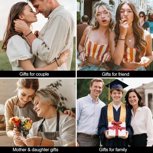 Miniatura 5 de Pulseras a juego para parejas, regalos para él, su novio, pulseras con iniciales para hombres, mujeres y adolescentes, regalo de aniversario