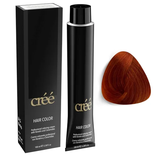 Créé Profesional 8.44 - Tinte Permanente para el Cabello Cobre Intenso Rubio Claro - De Larga Duración, Rico y Vibrante - Cobertura de Canas 100ml -