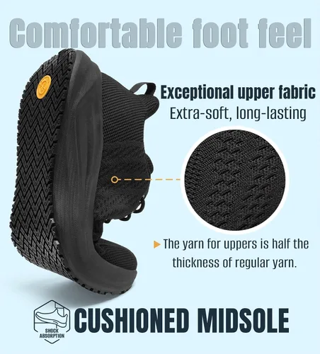 Miniatura 5 de SHULOOK Zapatos de trabajo antideslizantes para hombre, soporte de arco, antideslizantes, para cocina, chef, restaurante, servicio de alimentos
