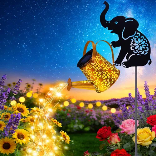 Miniatura 14 de Luces solares para regadera, linterna colgante de conejo, luces solares al aire libre, regalos para amantes de los conejos para mamá, mujeres