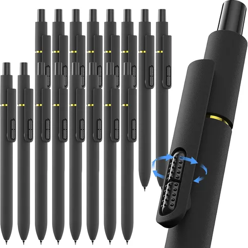 Miniatura 18 de Hiacry 8 bolígrafos de gel de punta fina de 0.028 pulgadas, tinta negra, escritura suave, secado rápido, larga duración, suministros escolares