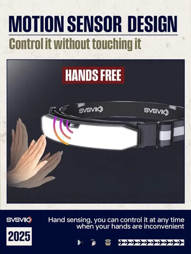 Miniatura 4 de svsviio K0209 - Linterna frontal recargable de 1500 lúmenes con sensor de movimiento y luz roja, lámpara de cabeza súper brillante, luces de cabeza