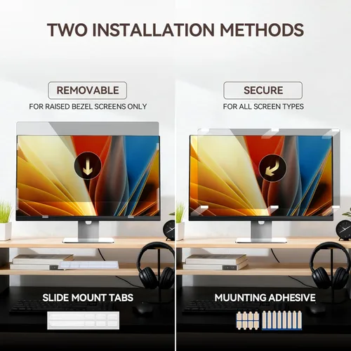 Miniatura 3 de 2 pantallas de privacidad para laptop de 23 pulgadas, protector de pantalla extraíble con filtro de aspecto 16:9 para laptop de 23 pulgadas