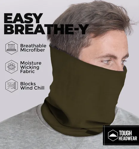 Miniatura 5 de Tough Headwear Neck Warmer - Winter Fleece Neck Gaiter, Ski Tube Scarf & Snowboard Half Face Mask, Face Cover for Men & Women