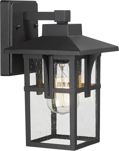 Miniatura 13 de HWH - Lámpara de pared para exteriores, 2 unidades, apliques de pared exterior con vidrio ondulado de agua, luces exteriores para porche, patio