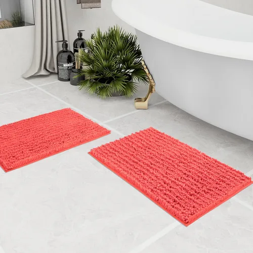 Miniatura 335 de Walensee Alfombra de baño antideslizante (24x17 pulgadas, rosa polvoriento) absorbente de agua, súper suave, lanuda de felpilla, lavable a máquina