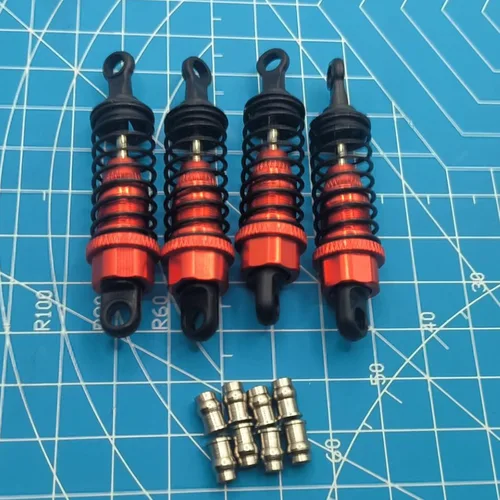 Miniatura 4 de Aluminio 1/10 RC llenado de aceite delantero trasero choques para Tamiya TT02 TT01 amortiguador M05 TA05 en carretera Hops Up piezas de Rojo