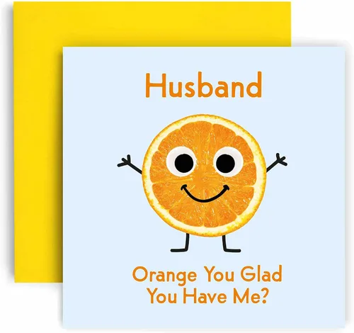 Miniatura 4 de Huxters Tarjetas de cumpleaños para hombres, tarjeta de cumpleaños naranja con texto en inglés "You Glad Brother" para él, divertida tarjeta del día