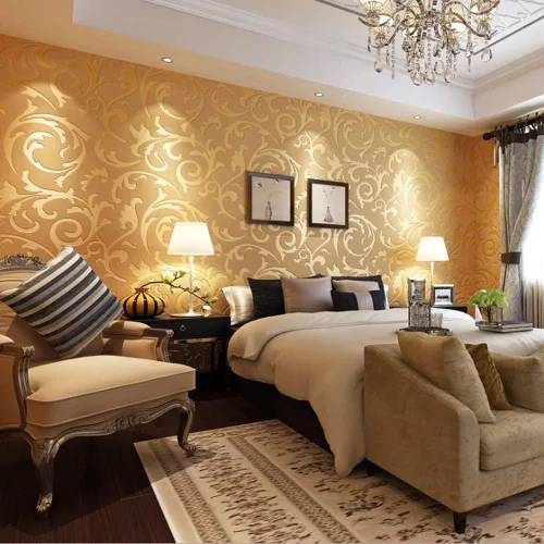 Q QIHANG Moderno simple 3D estilo europeo Vetch hoja tela no tejida sala de estar TV fondo no pegado papel pintado 1.73 pies de ancho x 32.8 pies de