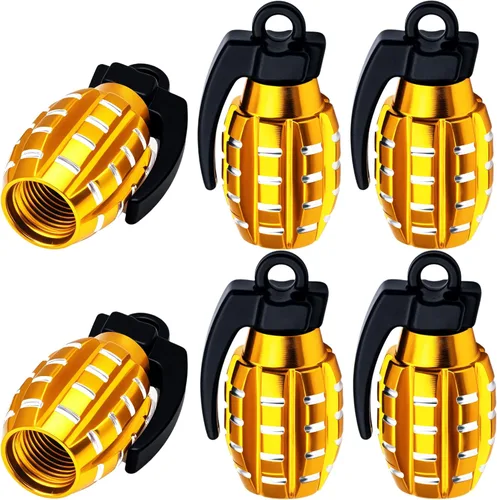 Miniatura 13 de 6 tapas de válvula de neumático, cubiertas universales de válvula de neumático de aleación de aluminio para automóviles, camiones, SUV, Rojo