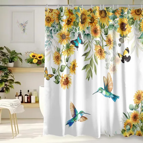 Miniatura 15 de Cortina de Ducha Feliz Navidad 72x72 Pulgadas Cortinas de Ducha de Reno Navideño para Baño con Ganchos Decoración Navideña de Baño Hogar Vacaciones