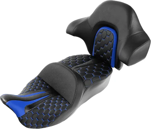 Miniatura 24 de C.C. RIDER Asiento de conductor, piloto y pasajero de una pieza con diamante, asiento de 2 plazas para Harley Touring Road King FLHR, Street Glide