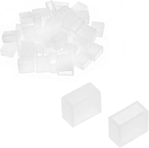 uxcell 50pcs Silicona Plug Fit 3528 0.315 in de ancho LED Tubo Tira Luz Tapa Tapa Tapa Blanco