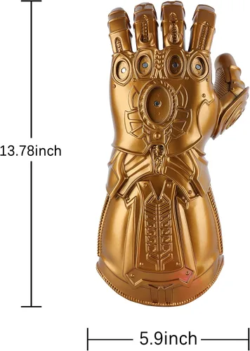 Miniatura 2 de juyocmy Guantelete infinito de superhéroe para adultos con luz LED extraíble imán de gemas infinitas para cosplay Halloween guantelete infinito