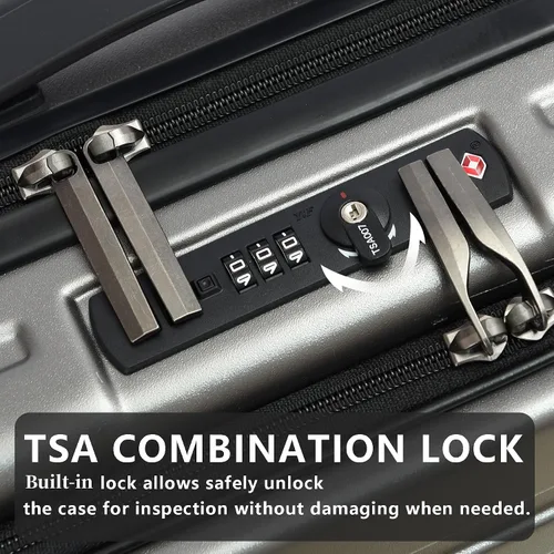 Miniatura 5 de TydeCkare 2028 pulgadas 202428 pulgadas ABS+PC conjunto de equipaje con ruedas giratorias TSA Lock, Gris-oscuro, Moda