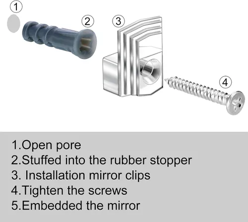 Miniatura 5 de Tatuo 20 clips de soporte de espejo para espejos de hasta 1/4 (0.236 pulgadas), clips de montaje de plástico transparente para colgar en la pared