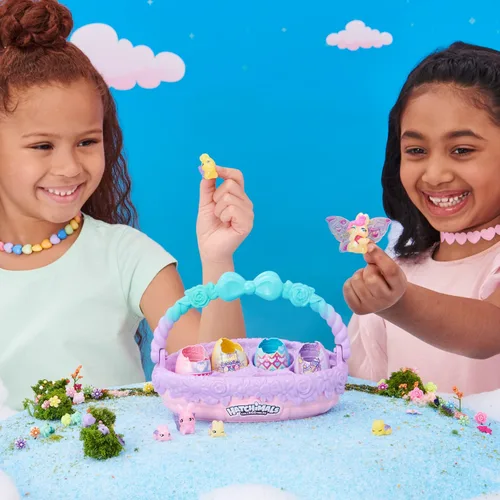 Miniatura 2 de Hatchimals CollEGGtibles, canasta de juguetes de primavera familiar con 6 personajes de conejos, juguetes para niñas de 5 años en adelante Morado