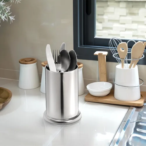 Miniatura 6 de ZEAYEA Paquete de 6 soportes para pajitas de acero inoxidable, dispensador de paja para encimera, contenedor organizador de pajitas para tiendas