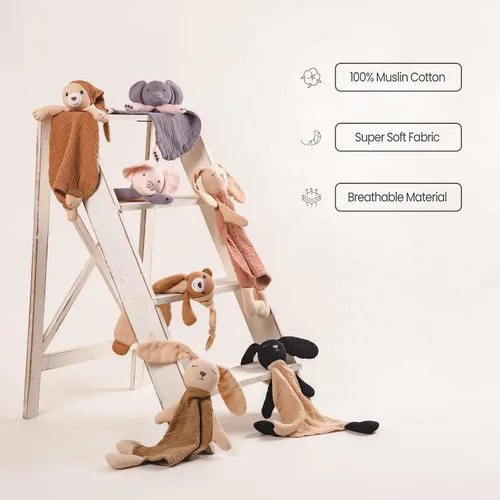 Miniatura 5 de lulumoon Manta de seguridad de oso para bebés: muselina agradable para la piel, ideal para viajes y guarderías, regalo para recién nacidos para baby