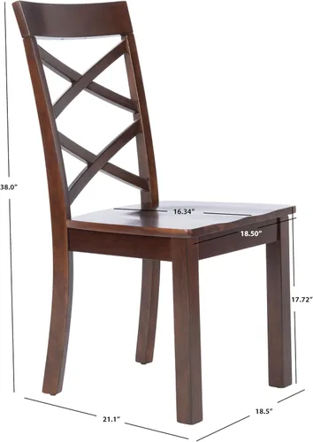 Miniatura 3 de Safavieh Home Collection Ainslee - Silla de comedor marrón de 18 pulgadas (juego de 2)