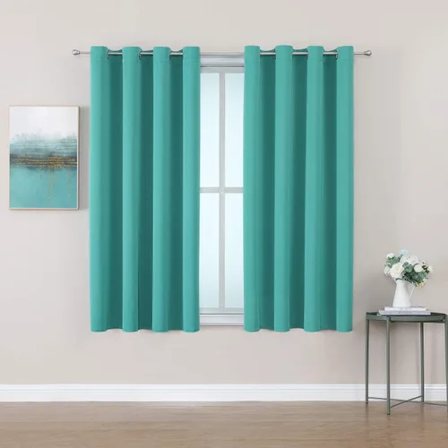 Miniatura 84 de ChrisDowa - Cortinas de cenefa pequeñas para cocina, cortinas cortas con ojales y aislamiento térmico para oscurecer la sala y habitación