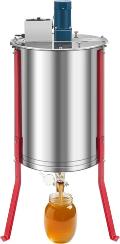 VEVOR, extractor de miel eléctrico, extractor de miel de 6 marcos con tapa transparente, tambor de panal de acero inoxidable de 140W, altura