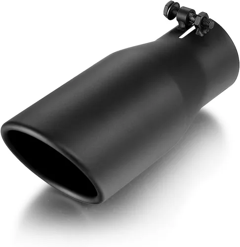 Miniatura 9 de A-KARCK Punta de Escape 2.5" Entrada a 3.5" Salida, 7" Longitud Total Recubrimiento Negro Atornillable Punta de Tubo de Escape Protege Tubo de Escape
