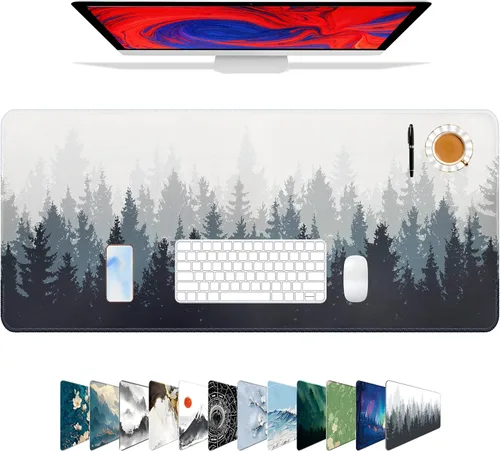 Miniatura 20 de Galdas Alfombrilla de mouse para juegos XXL XL, grande, larga, extendida, grande, de goma antideslizante, con bordes cosidos, para laptop, oficina