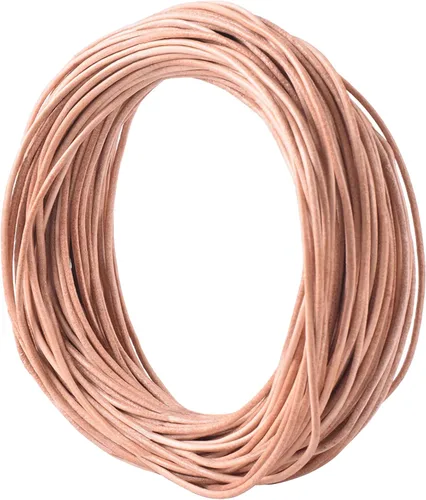 Miniatura 27 de KONMAY Cordón redondo de cuero real de 0.039 pulgadas, cordón de cuero negro de 25 yardas para hacer joyas, collares, pulseras y manualidades