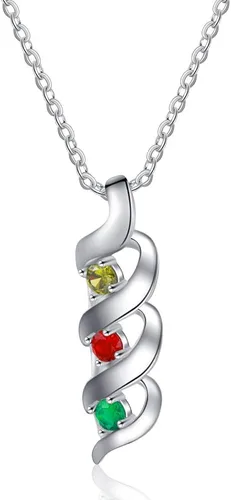 Miniatura 8 de Gemszoo Personalized Twisted Name Necklace with Simulated Birthstones Mother Daughter Pendant Gifts for Women Mom Grandma