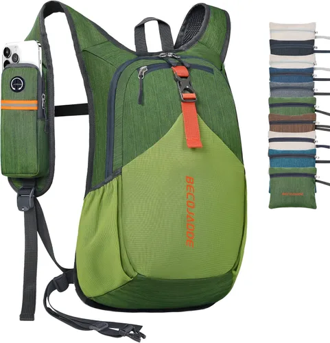 Miniatura 14 de BECOJADDE - Mochila de senderismo pequeña de 15 L para hombres y mujeres, plegable y ultraligera, para viajes, camping y actividades al aire libre