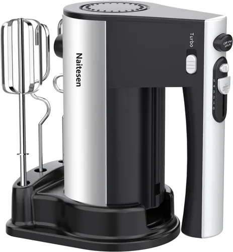 Mezclador de mano eléctrico de 600 W, 10 velocidades, potente con mezclador de mano Turbo para hornear torta cocina mezclador con batidores, batir