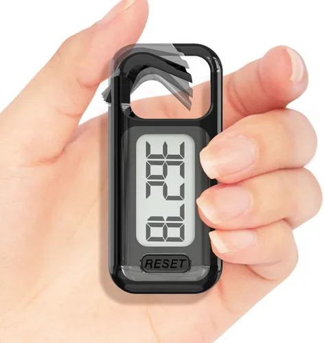 Contador de pasos 3D simple, podómetro para caminar, rastreador de pasos con cordón para el cuello/mosquetón para hombres, mujeres, adolescentes,