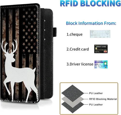 Miniatura 30 de Funda para chequera para hombres y mujeres, cartera de cuero RFID con ranuras para tarjetas de crédito, soporte de cheques duplicados personales