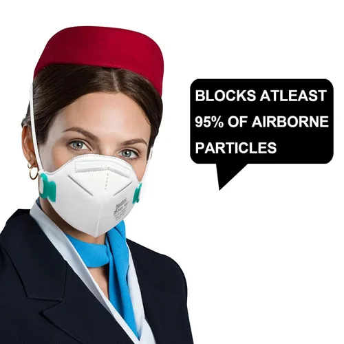 Miniatura 4 de Máscara facial N95, paquete de 30 mascarillas desechables N95 con certificación NIOSH N95, 5 capas, seguridad transpirable, eficiencia del filtro